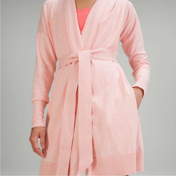 Lululemon Cotton-Cashmere Knit Wrap Robe Cardigan Sweater - Picture 2 of 5